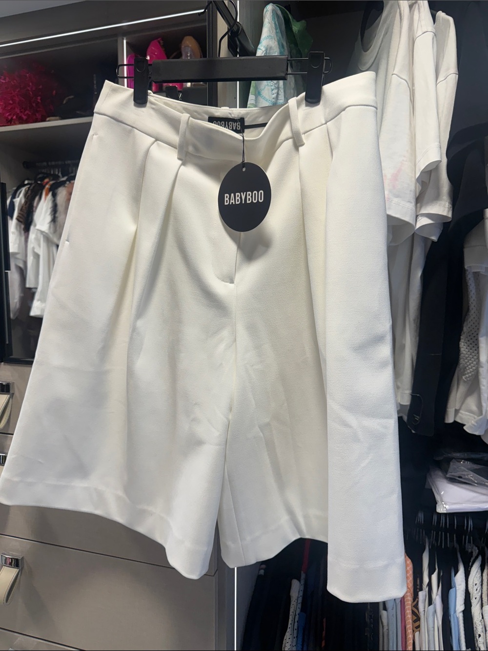 Babyboo White Tailored Bermuda Shorts
